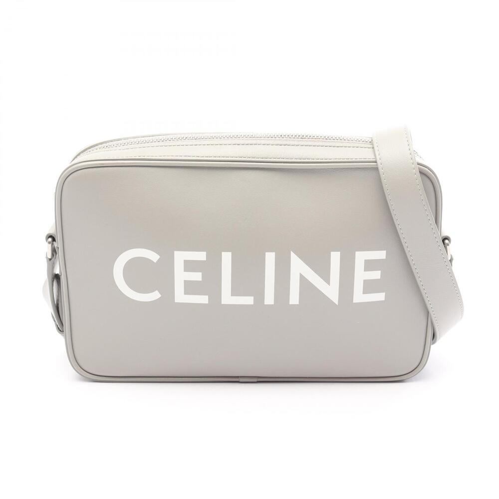 Celine Messenger Shoulder Bag Leather Gray
